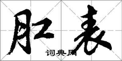 胡问遂肛表行书怎么写