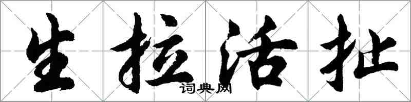 胡问遂生拉活扯行书怎么写