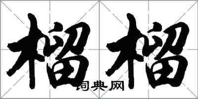 胡问遂榴榴行书怎么写