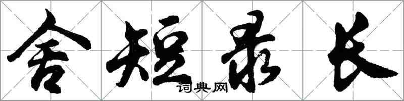 胡问遂舍短录长行书怎么写