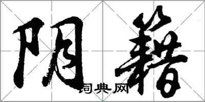 胡问遂阴籍行书怎么写