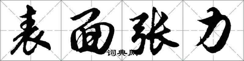 胡问遂表面张力行书怎么写