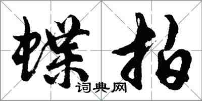 胡问遂蝶拍行书怎么写