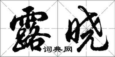 胡问遂露晓行书怎么写