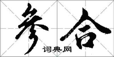 胡问遂参合行书怎么写