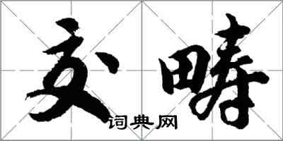 胡问遂交畴行书怎么写