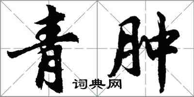 胡问遂青肿行书怎么写