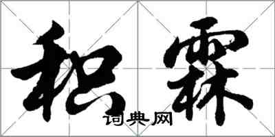 胡问遂积霖行书怎么写