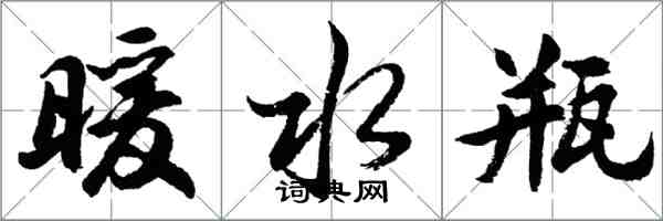 胡问遂暖水瓶行书怎么写