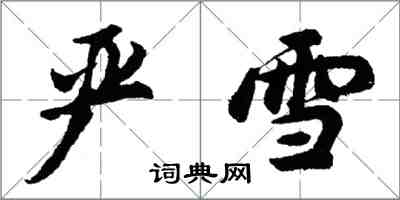 胡问遂严雪行书怎么写