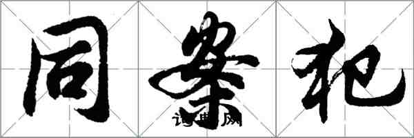 胡问遂同案犯行书怎么写