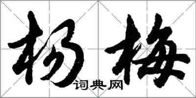 胡问遂杨梅行书怎么写