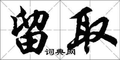 胡问遂留取行书怎么写