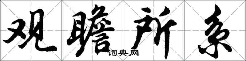 胡问遂观瞻所系行书怎么写