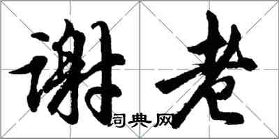 胡问遂谢老行书怎么写