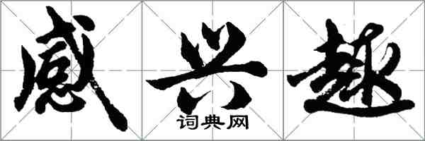 胡问遂感兴趣行书怎么写