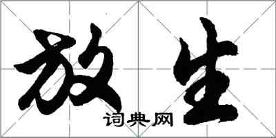 胡问遂放生行书怎么写