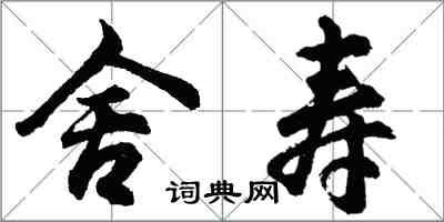 胡问遂舍寿行书怎么写