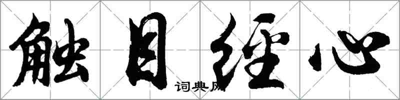 胡问遂触目经心行书怎么写