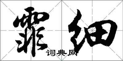 胡问遂霏细行书怎么写