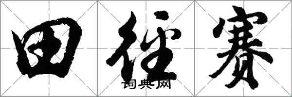 胡问遂田径赛行书怎么写