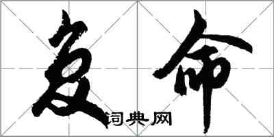 胡问遂复命行书怎么写