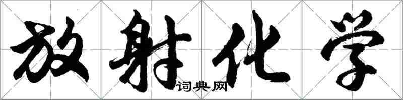 胡问遂放射化学行书怎么写