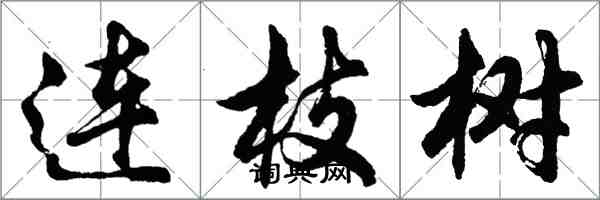 胡问遂连枝树行书怎么写