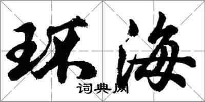 胡问遂环海行书怎么写