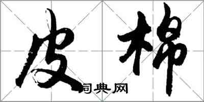 胡问遂皮棉行书怎么写