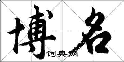 胡问遂博名行书怎么写