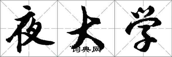 胡问遂夜大学行书怎么写