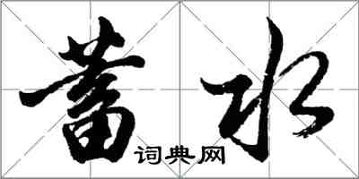 胡问遂蓄水行书怎么写