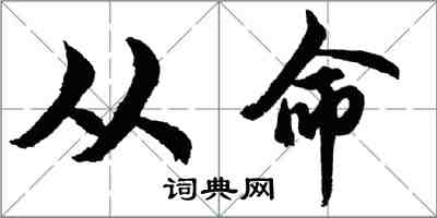 胡问遂从命行书怎么写