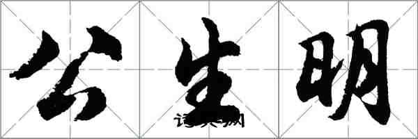 胡问遂公生明行书怎么写