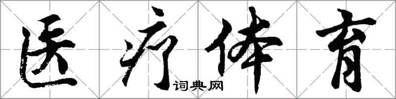 胡问遂医疗体育行书怎么写