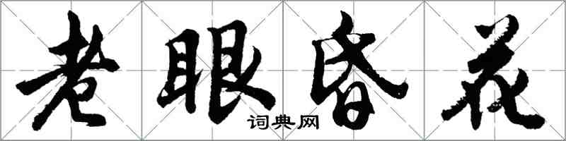 胡问遂老眼昏花行书怎么写