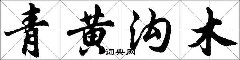 胡问遂青黄沟木行书怎么写