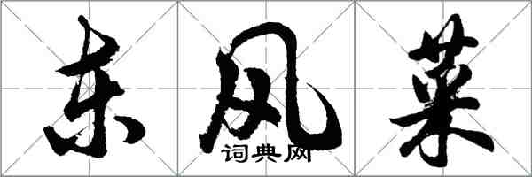 胡问遂东风菜行书怎么写