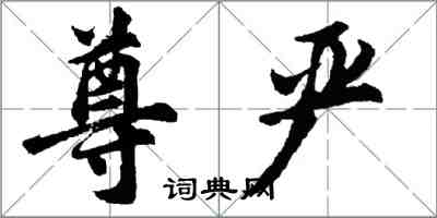 胡问遂尊严行书怎么写