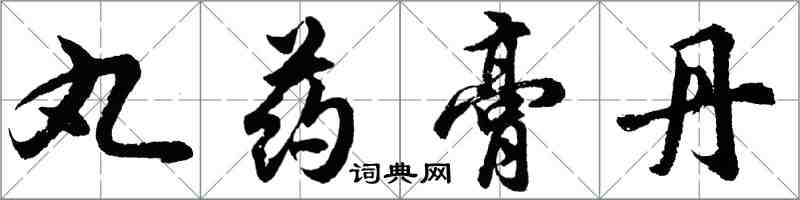 胡问遂丸药膏丹行书怎么写