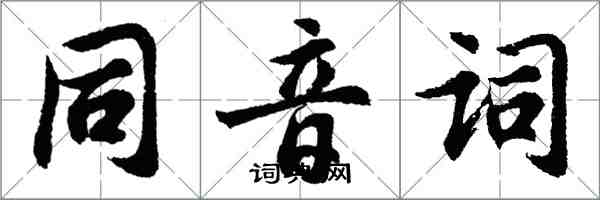 胡问遂同音词行书怎么写