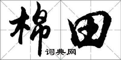 胡问遂棉田行书怎么写