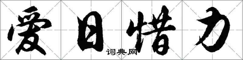 胡问遂爱日惜力行书怎么写