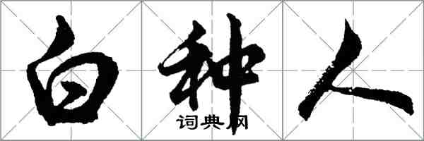 胡问遂白种人行书怎么写