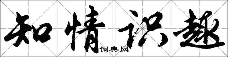 胡问遂知情识趣行书怎么写