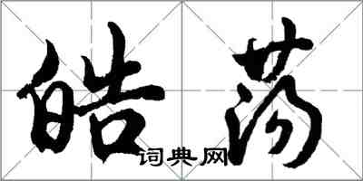 胡问遂皓荡行书怎么写