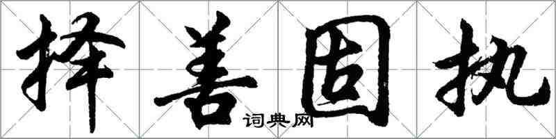 胡问遂择善固执行书怎么写