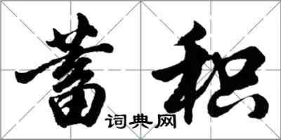 胡问遂蓄积行书怎么写