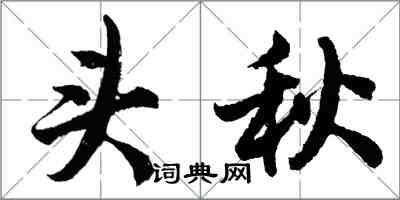 胡问遂头秋行书怎么写